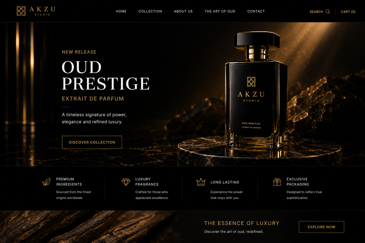 Luxury Perfume Campaign - Website / advertising hero banner
