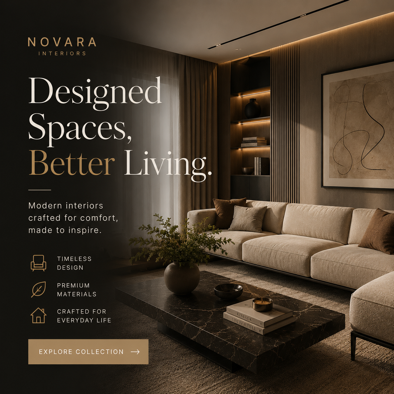 Interior design social media campaign post