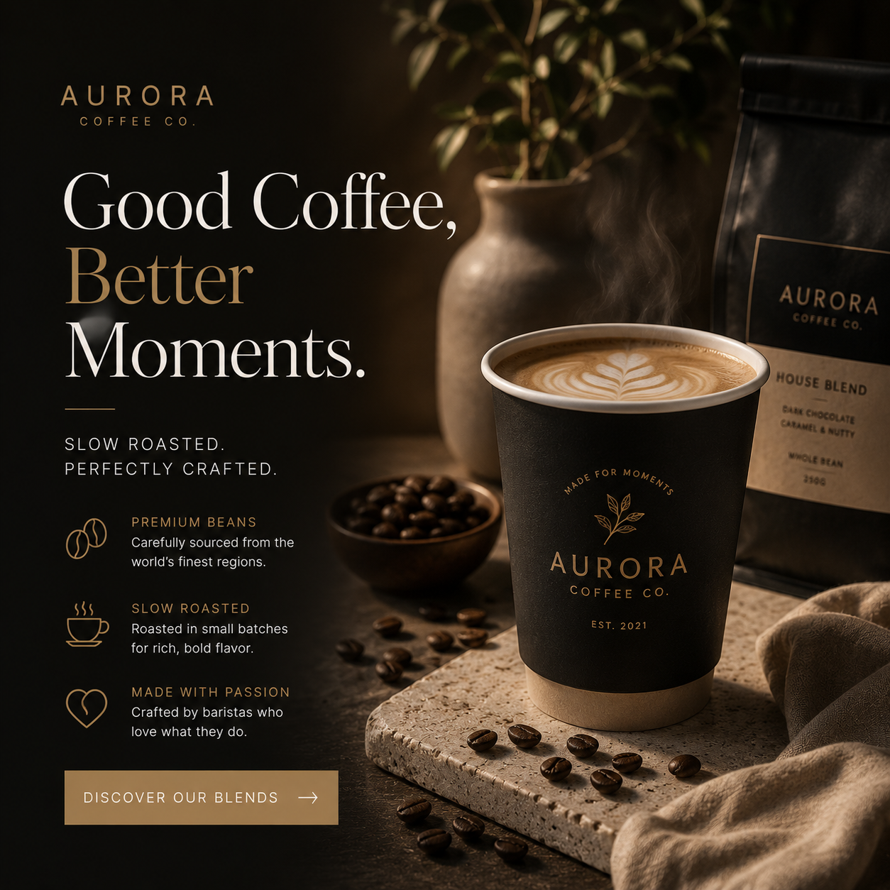 Coffee brand social media campaign post